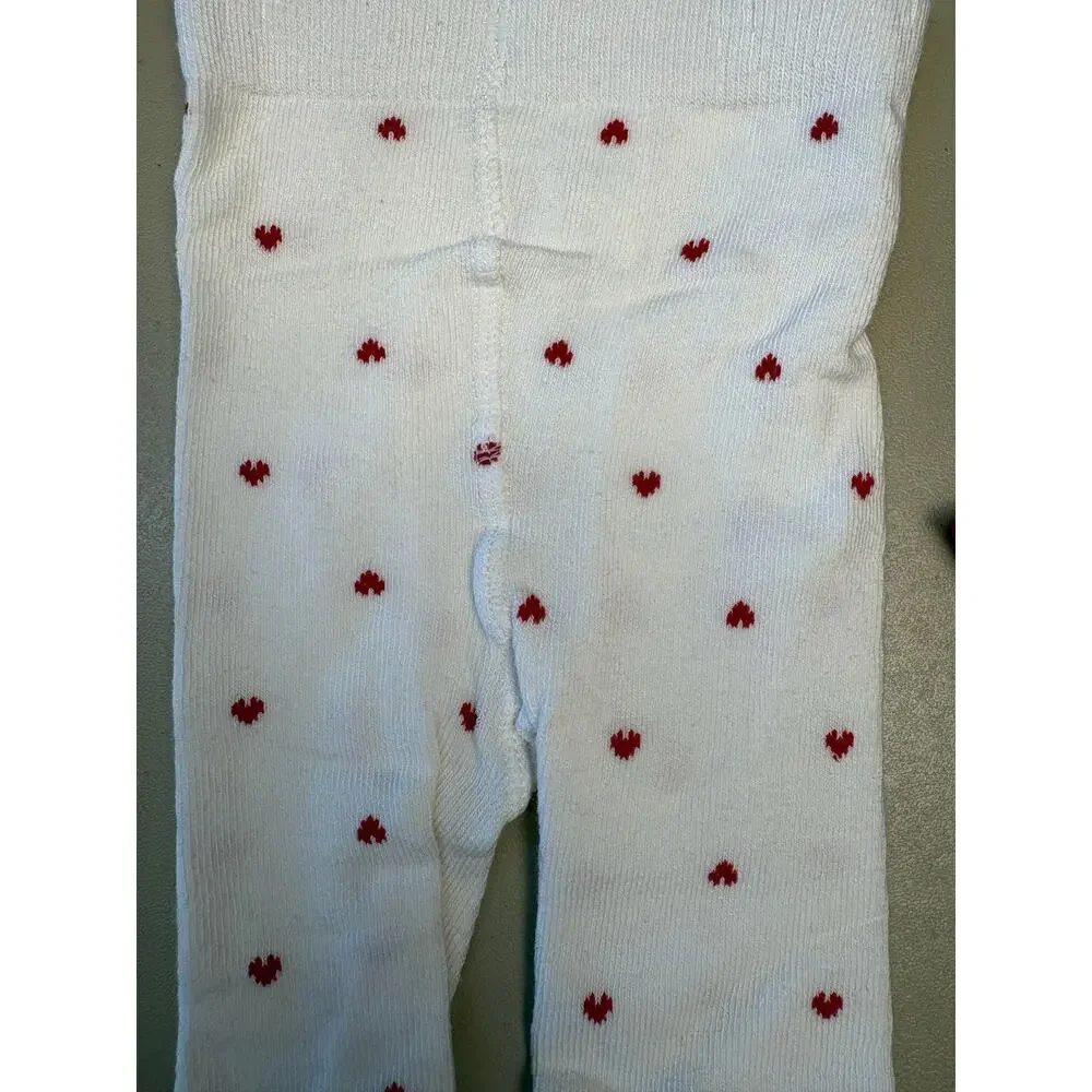 Baby Girl Carter’s Red Ruffle Bodysuit Heart Tights 2 Piece Set 6M NWT